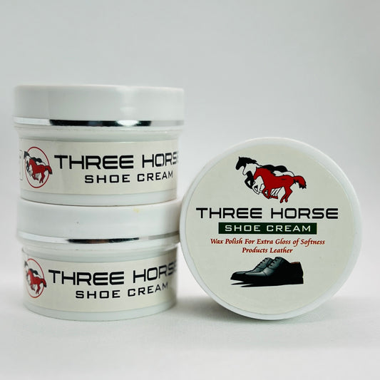 THREE HORSE PREMIUM SHOE CREAM WAX PACK OF 3