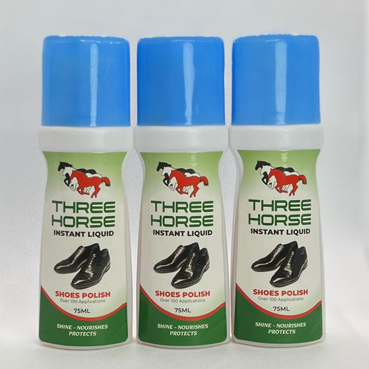 THREE HORSE LIQUID SHOE POLISH NEUTRAL PACK OF 3