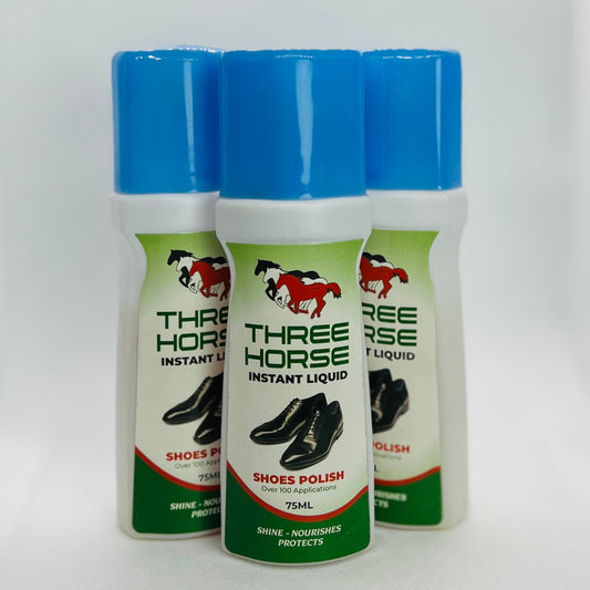 THREE HORSE LIQUID SHOE POLISH NEUTRAL PACK OF 3