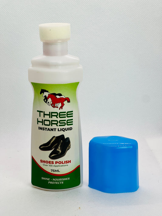 THREE HORSE LIQUID SHOE POLISH